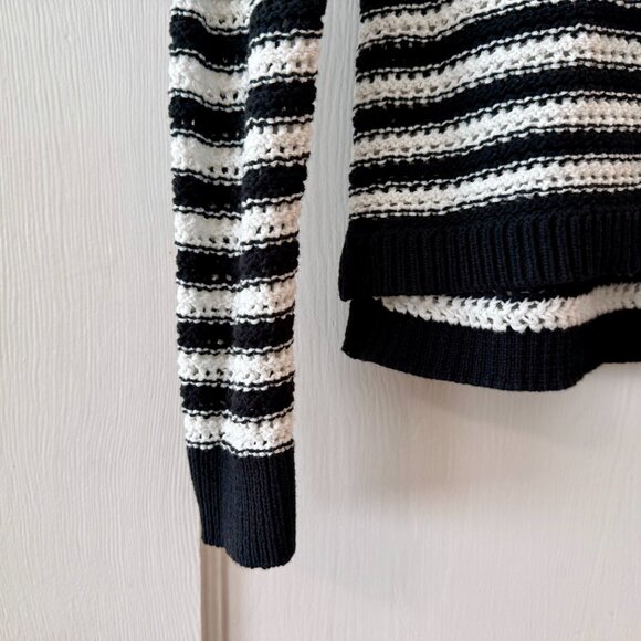 LOFT | Striped Lace Up Sweater - Picture 4 of 10